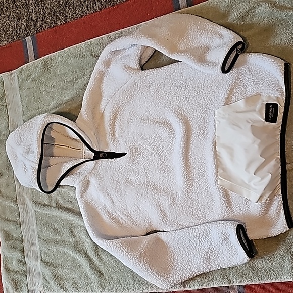 STUNNING CALVIN KLEIN WHITE FLEECE SHERPA HOODIE JACKET - Picture 1 of 8